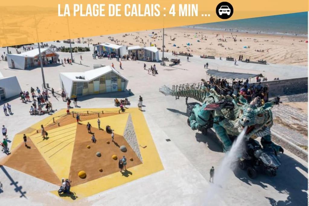 Le Clemenceau Appart-Calais Nord-Balcon-Plage מראה חיצוני תמונה